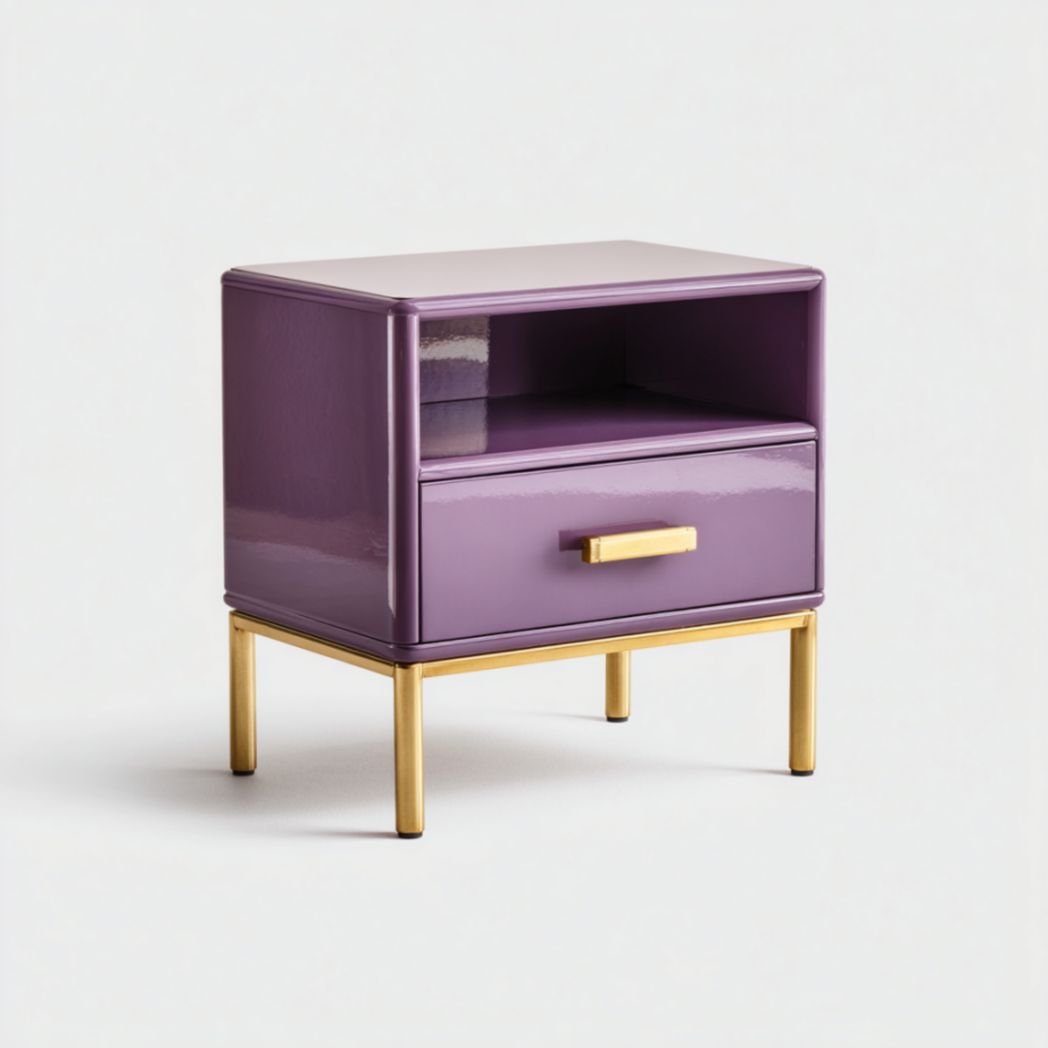 Two-drawer nightstand in green and wood finish with dimensions 40 x 40 x 50cm