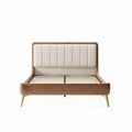 Wooden bed frame with upholstered headboard suitable for contemporary bedrooms 200 x 160 x 100cm
