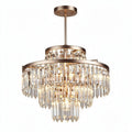 Crystal chandelier with metal base for living room dining room lighting