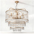 Gold metal chandelier with crystal accents for living room 30 x 30 x 50cm