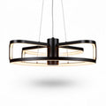 Modern black metal pendant light fixture with LED illumination 60 x 60 x 15cm