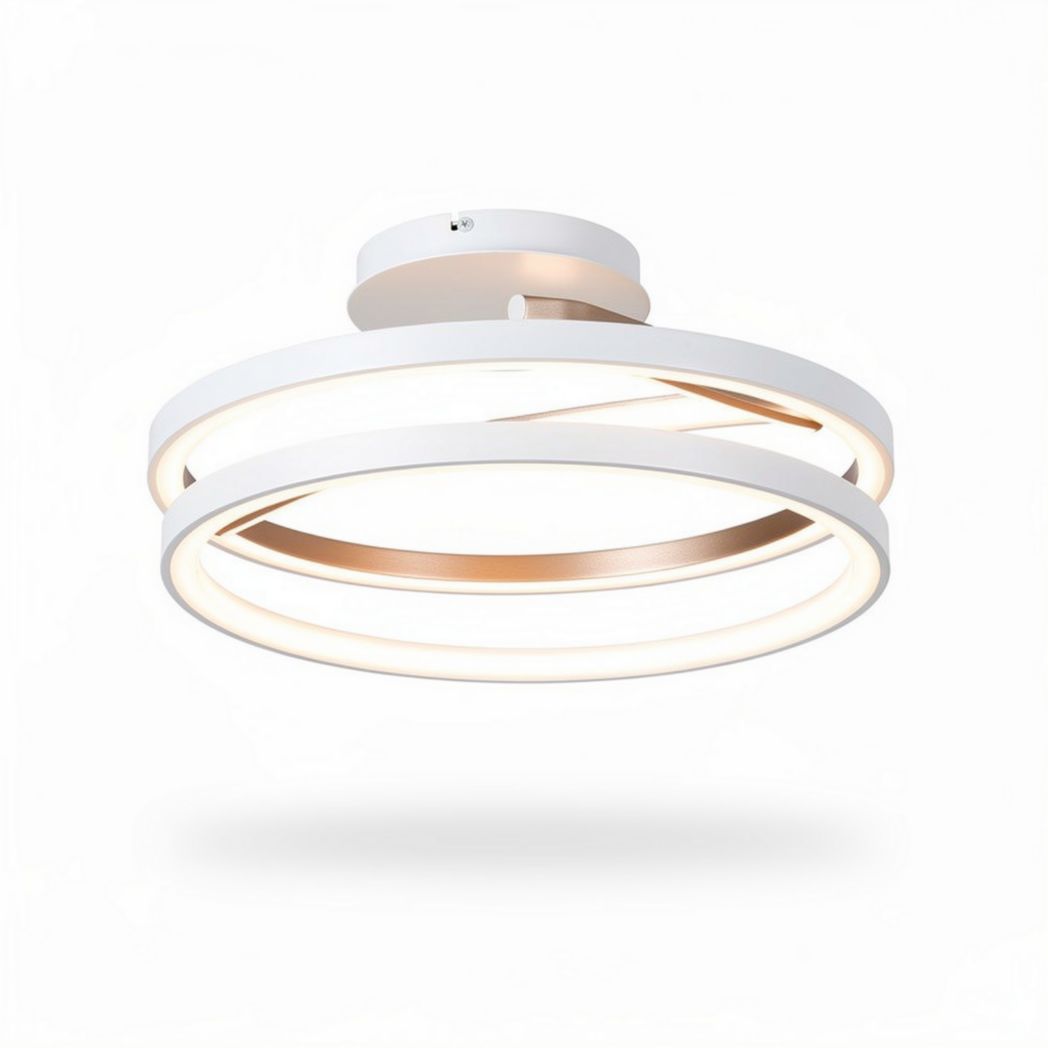 Modern white and gold ceiling light fixture for living room 25 x 25 x 10cm