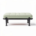 Fabric upholstered footrest with black metal base 80 x 60 x 30cm